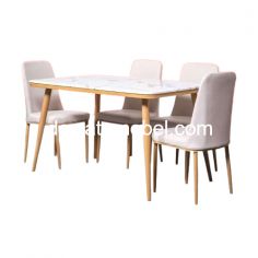 Dining Table Set 4 Chair - IMPORTA DT MATTO 4P / Light Wood 